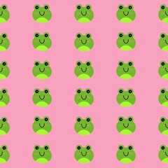 Obraz premium Seamless pattern cute frog whith pink background.