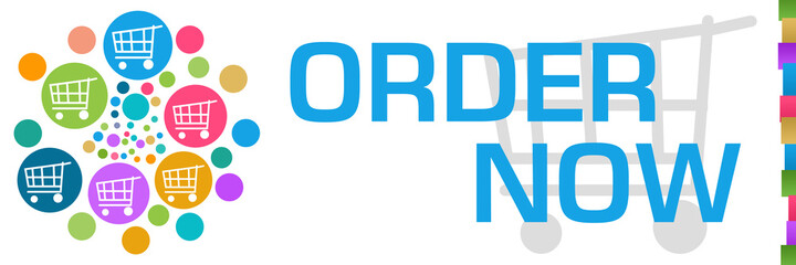 Order Now Colorful Dots Circular Shopping Carts Left 