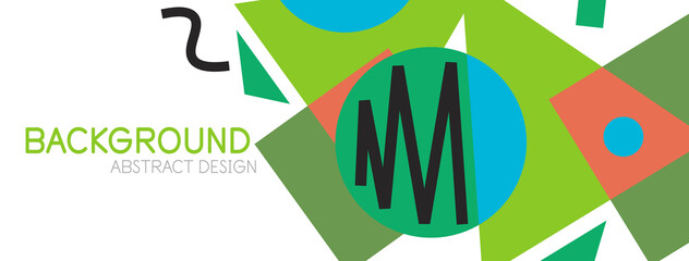 Abstract background. Blocks, lines, triangles, circles composition. Techno or business concept for wallpaper, banner, background, landing page