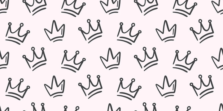 Cute baby Seamless pattern with crowns