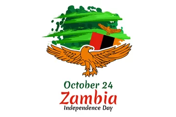 Foto op Aluminium October 24, Independence Day of Zambia vector illustration. Suitable for greeting card, poster and banner. © Yuniar20