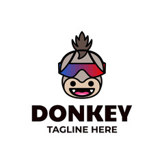 Simple Mascot Vector Logo Design shape Donkey