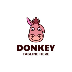 Simple Mascot Vector Logo Design shape Donkey