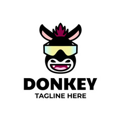 Fototapeta premium Simple Mascot Vector Logo Design shape Donkey