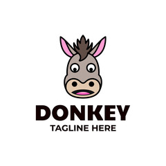 Simple Mascot Vector Logo Design shape Donkey