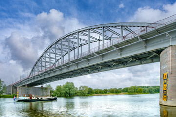 John Frost bridge Arnhem, Gelderland Province, The Netherlands - obrazy, fototapety, plakaty