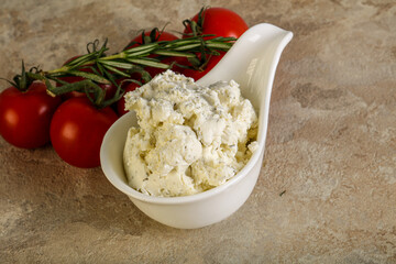 Soft cream cheese with herbs