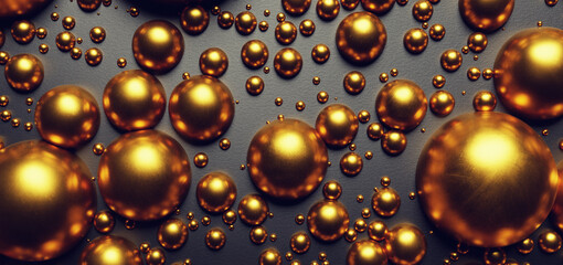 Abstract golden balls background