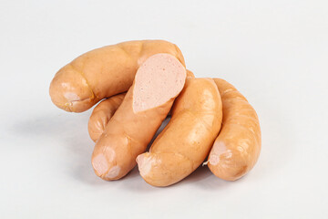 Natural meat sausages with minced meat