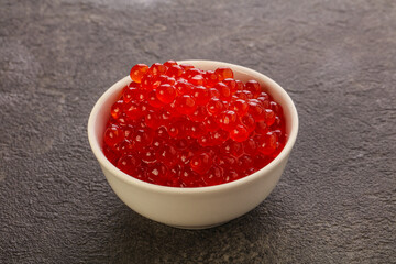 Luxury delicous red salmon caviar