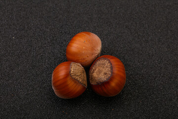 Hazelnut heap isolated over background