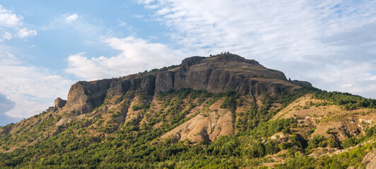 landscape in the mountains with blue sky