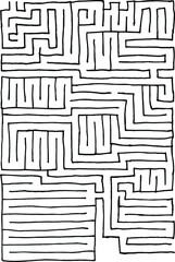 Abstract maze / labyrinth with entry and exit. Vector labyrinth. Manual labyrinth drawing. The game is a maze for fun.