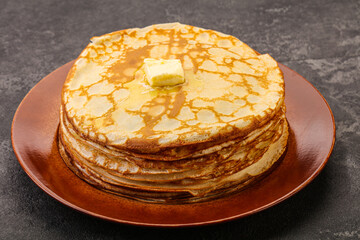 Stack of Russian traditonal pancakes