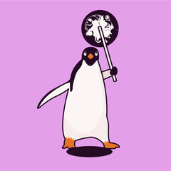 penguin with ice cream