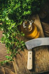 Olive Oil Infused with Fresh Oregano or Marjoram Leaves
