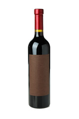 Blank bottle of wine isolated on white background