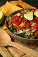 Mexican food concept with Pico de Gallo, close up