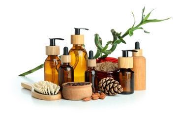 Natural spa cosmetics isolated on white background