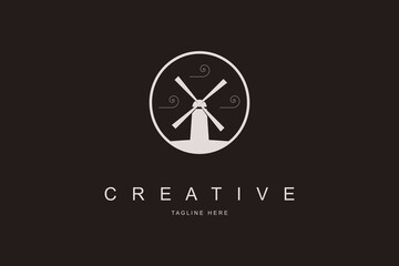Creative Windmill Circle Logo Design