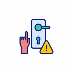 Do Not Touch Door Handle icon in vector. Logotype