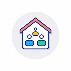 Stay at Home icon in vector. Logotype