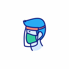 Fototapeta premium Wear Face Shield icon in vector. Logotype
