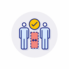 Distance icon in vector. Logotype