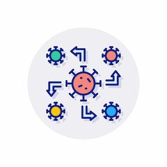 Coronavirus Copies Proliferate icon in vector. Logotype