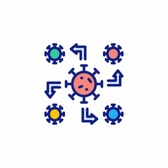 Coronavirus Copies Proliferate icon in vector. Logotype