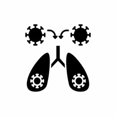 Coronavirus into the Lungs icon in vector. Logotype