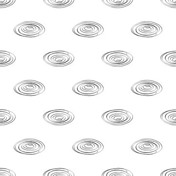 Abstract Oval Coil Pen Pencil Hand Draw Monochrome Seamless Pattern Background Wallpaper