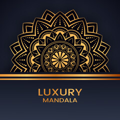 Luxury mandala background in Arabic Islamic east style
 for Wedding card, poster, banner in gold color.
