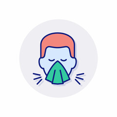 Sneezing icon in vector. Logotype