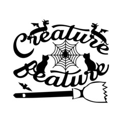 Creature feature Halloween T-shirt Design.