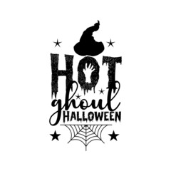 Hot ghoul Halloween T-Shirt Design.