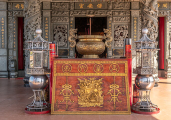 altar in chinese temple in Bali