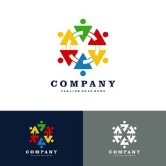 Fototapeta premium Connect, Family, Community Groups people logo. Vector Logo Design illustration
