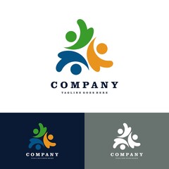 Connect, Family, Community Groups people logo. Vector Logo Design illustration