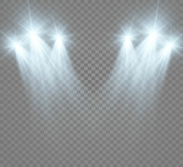 White stage with spotlights. Vector illustration	