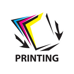 Obraz premium Vector logo of the printing house, photocopies