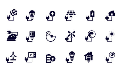 Energy icon set vector design 