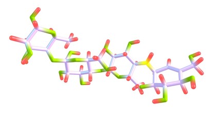 Fototapeta na wymiar Acarbose molecular structure isolated on white