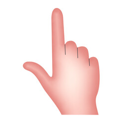 the hand presses the button. Vector illustration isolated on a white background