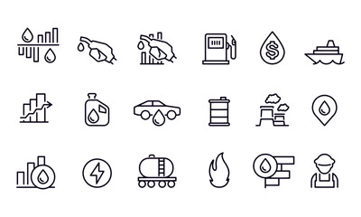 Oil industry icon set vector design 