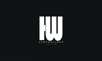 HW, WH, Abstract initial monogram letter alphabet logo design