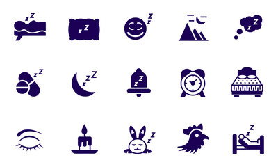  Sleep icon set vector design 
