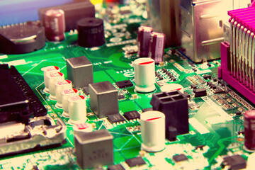 Green printed circuit board background