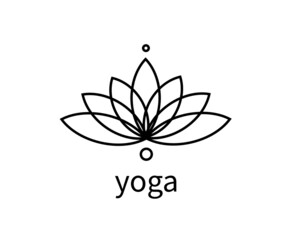 Lotus on a white background. Tattoo salon. Symbol. Vector illustration.