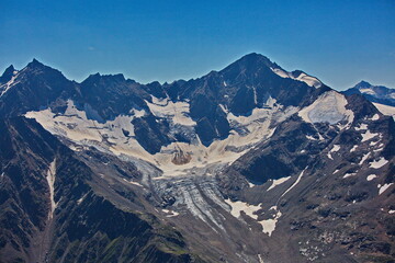 View of the Big Azu glacier in the vicinity of Mount Elbrus.